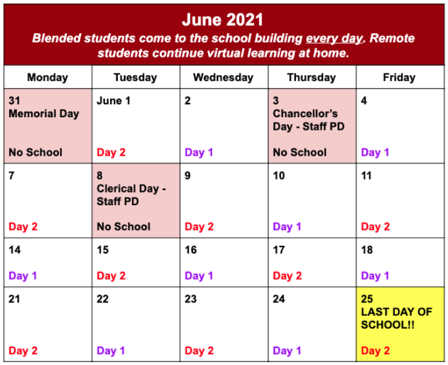 New Millennium Bronx School Calendar